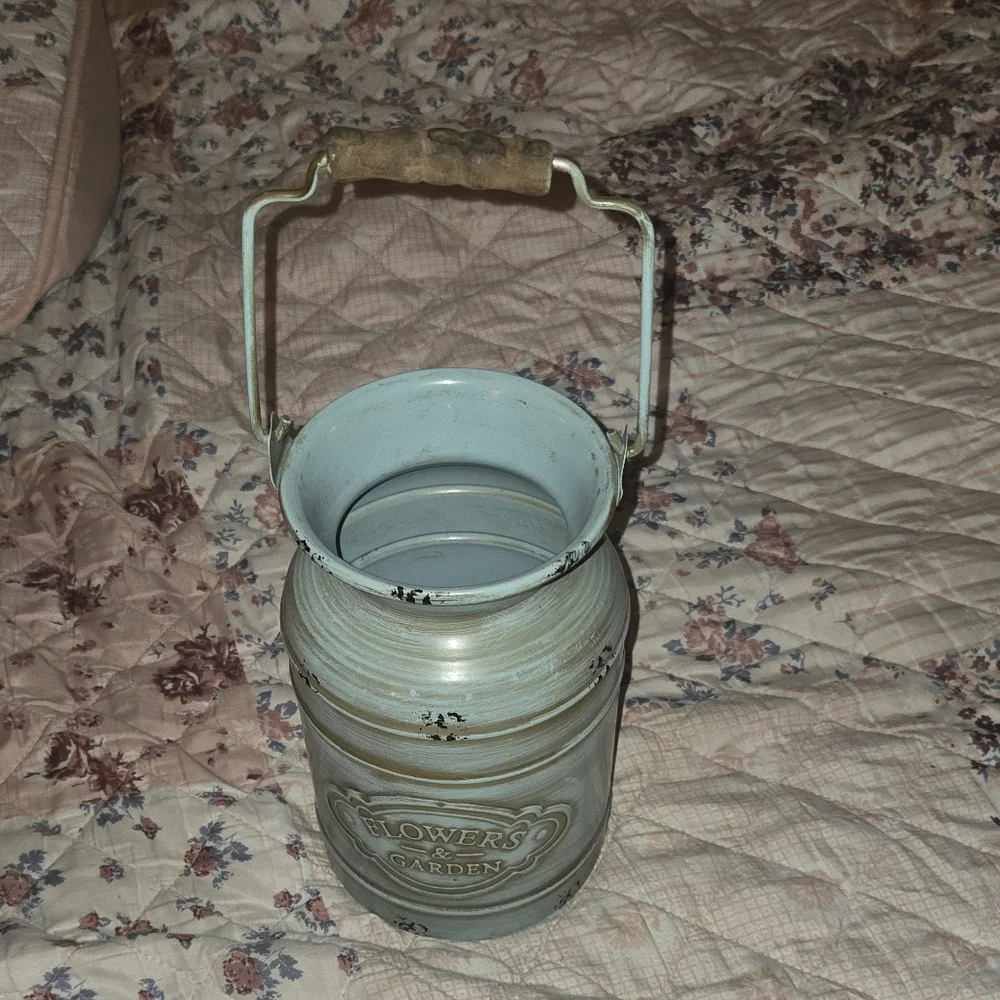 Flowers & Garden Farmstyle Rustic Milk Can Metal Vase